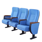 Sky Blue Fade Resistant 3 Seat Theater Seating / Folding Cinema Chairs